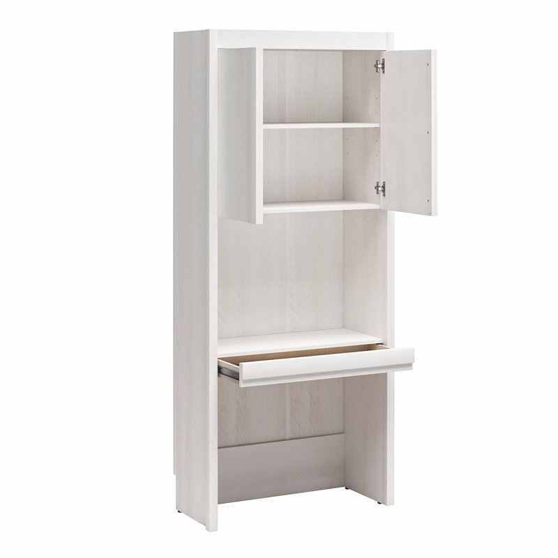 Paramount Vanity/Desk Storage Cabinet with Drawer, Ivory Oak