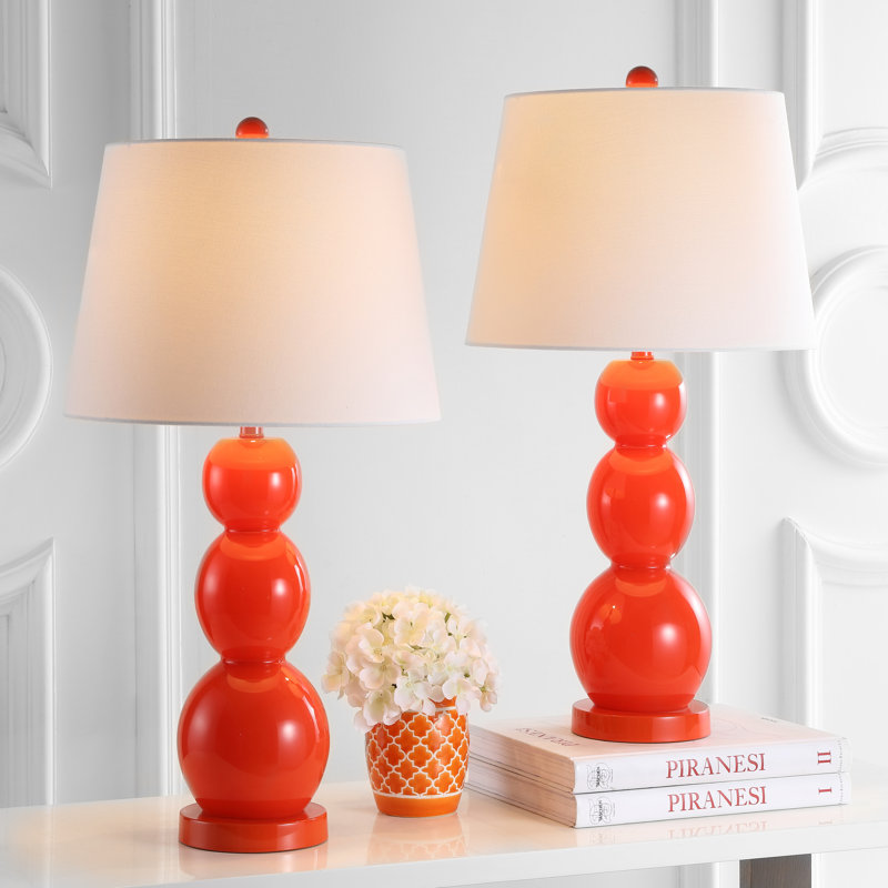 Dearis Glass Table Lamp, Blood Orange