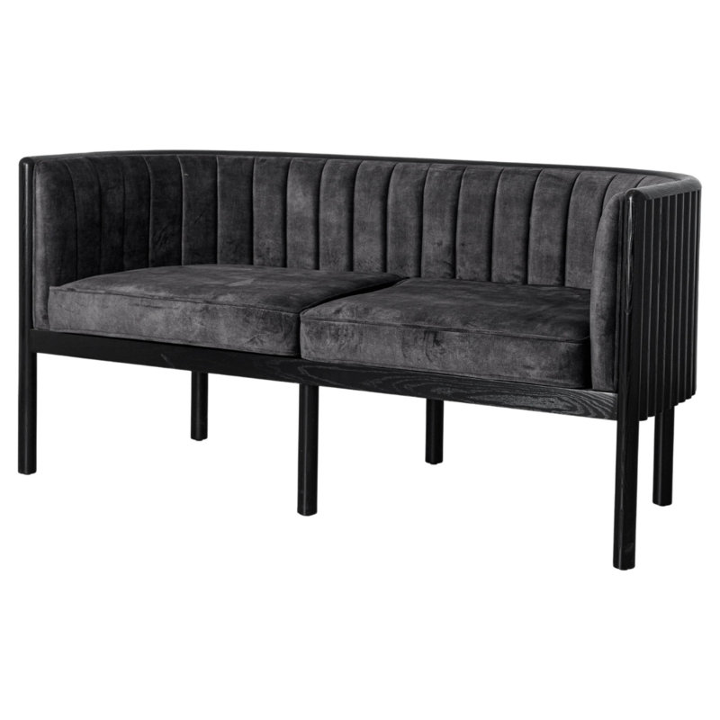 Causeuse Alton, Gris, Noir, noir, noir, noir