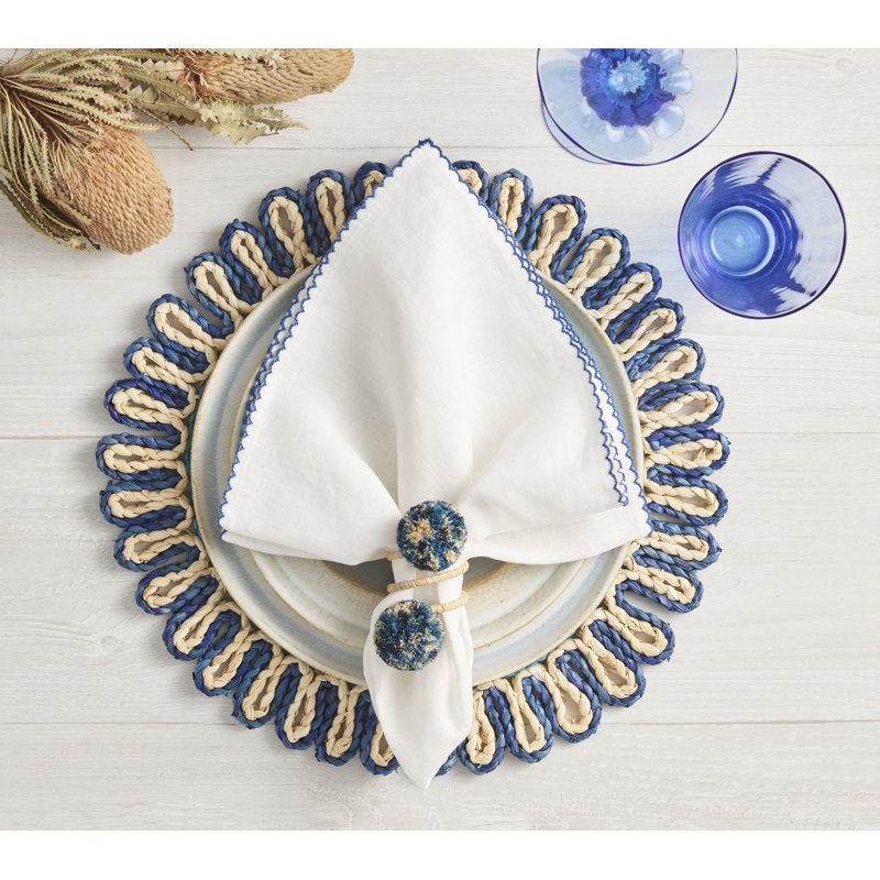 Casbah Napkin, White/Blue