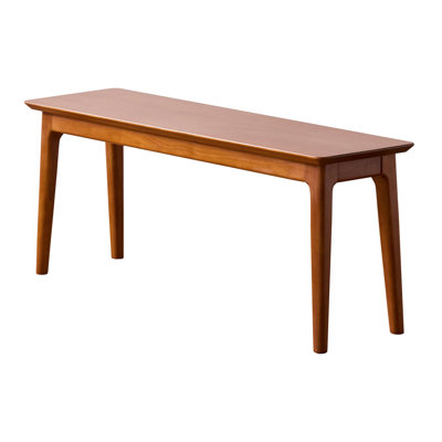 Solid Boxwood Bench with Mid-Century Design - 43.3" or 51.2" Length Options for Entryway & Dining
