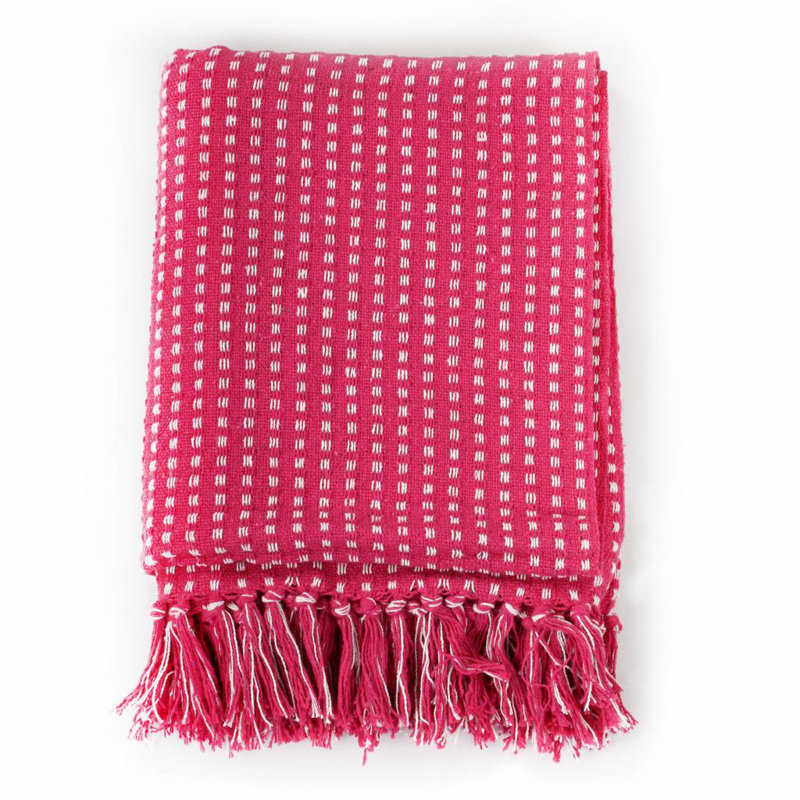Chouhan Knitted Throw Blanket, Pink, W160 x L210cm
