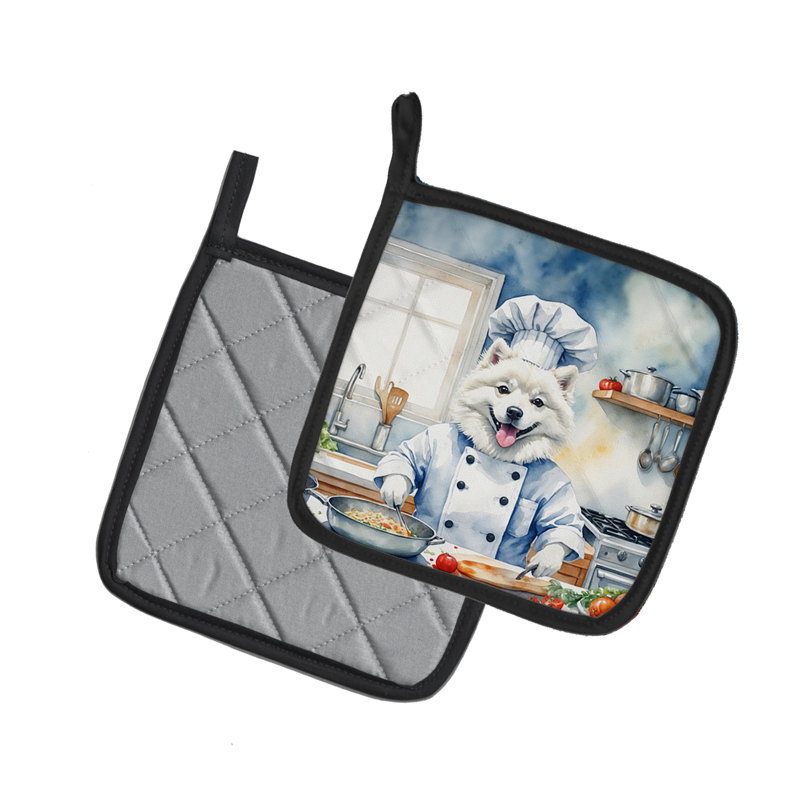 Caroline's Treasures The Dog Chef Polyester Potholder Set