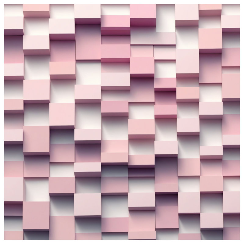 Couvre-lit matelassé rose à blocs superposés toutes tailles, Twin