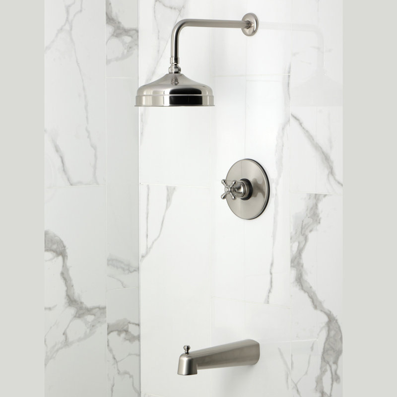 Kingston Brass Metropolitan Single-Handle Pressure Balanced Tub and Shower Faucet, Brushed Nickel