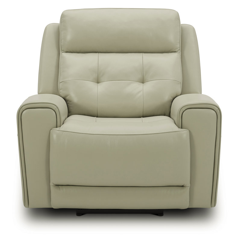 Iavor Leather Power Recliner, Beige