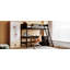 Lit mezzanine simple avec tablettes et bureau, lit mezzanine en bois avec bureau-1165800818