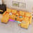 4 Seat Sectional Sofa With Smart Module-bluetooth Speaker/rgb Light/charging Station, 120" Teddy Fleece Fabric Sectional Couches For Living Room-1824930920