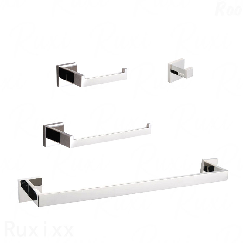 4 - Piece Bathroom Hardware Set, Chrome