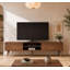 Meuble télé Juback de style Mid-Century moderne de 71 po pour téléviseur de 80 po ou moins, centre de divertissement avec gestion des câbles, finition en bois de noyer-1398742509