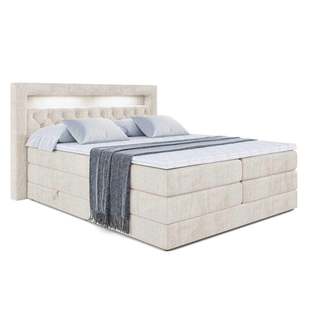 Boxspringbett mit bettkasten und Topper