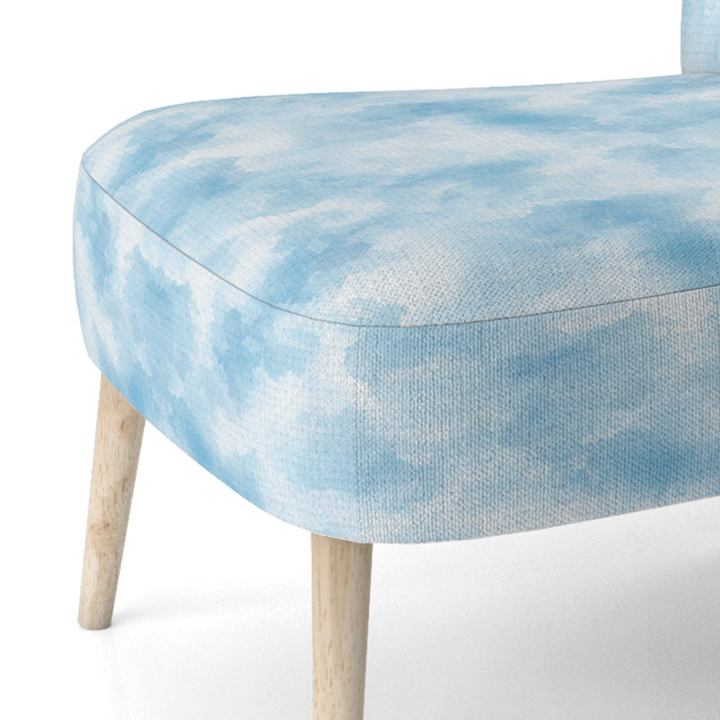 Chaise rembourrée Coastal - Blue Fog, Chaise d'appoint sans accoudoirs