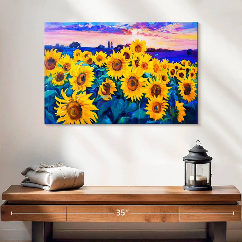 Acrylique floral Alvord, H 16 po x l 24 po