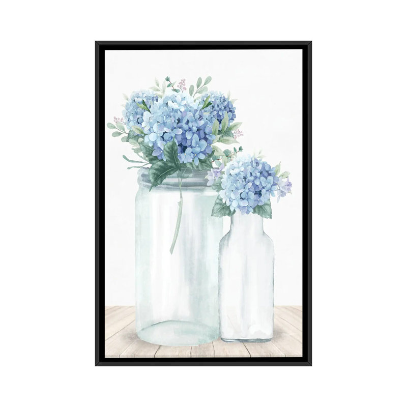 «Hydrangea Glass II», reproduction d'art sur toile encadrée, H 26 po x l 18 po, Reproduction encadrée sans passe-partout