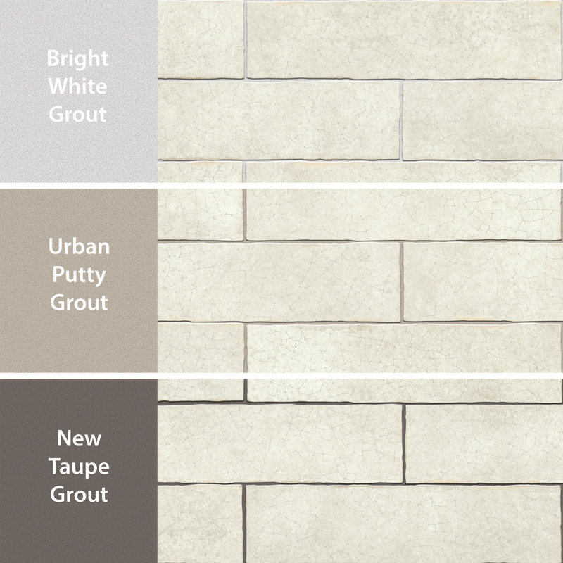 Crackle 2-7/8 In. X 11-7/8 In. Ceramic Wall Tile, Beige