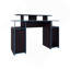 Bureau de jeu, 1 porte, 6 tablettes, bord noir / bleu