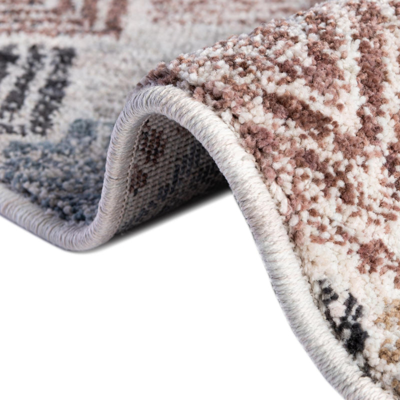 Contemporary Ganesh Area Rug Multi-Blue Color, Round 3'3"
