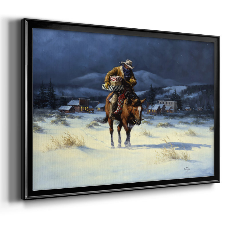 " Bringing Christmas Home ", 26" H x 38" W x 1.5" D, Black