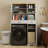 Over The Washer, Dryer And Robot Vacuum Storage Cabinet Suitable For Compact Washing Machines, Laundry Room Storage Organizer With 1 Laundry Basket, 1 Drawer And 2 Adjustable Shelves-Antique White, Sideboard