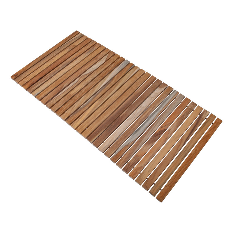 Premium Teak String Rectangle Teak and Wood Bath Mat