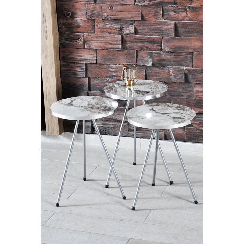 Bushraa 14cm Console Table, White Marble