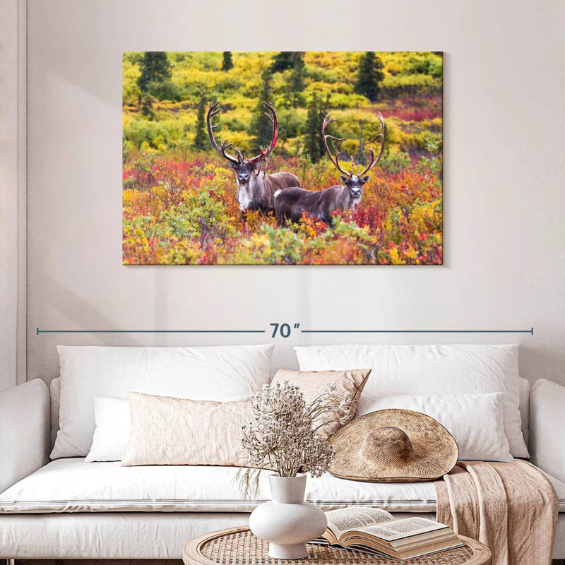 Paire de caribous Brampt, H 30 po x l 45 po