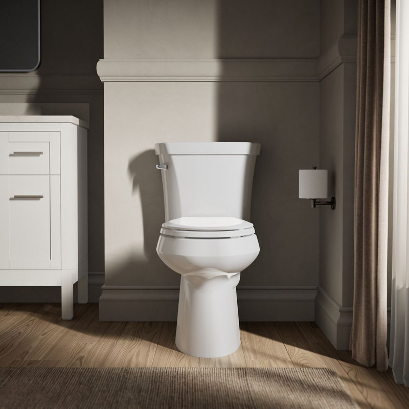 Highline Elongated Two-Piece toilet, No, Left-Hand, White