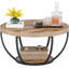 31.7" Wooden 2-Tier Circle Coffee Table With Storage Shelves-682118530