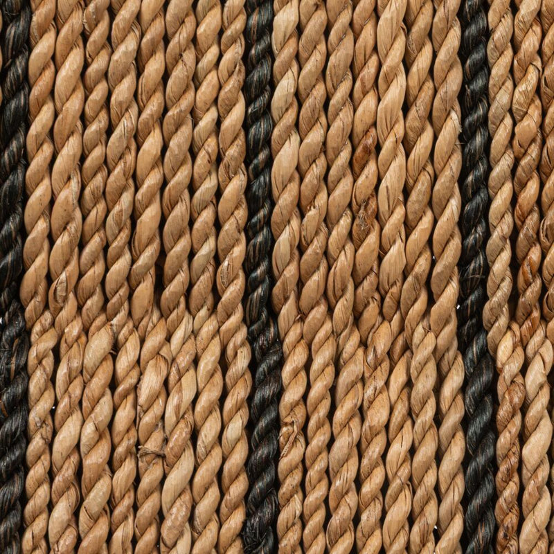 Willowbrook Solid Wood and Natural Woven Seagrass Rope Dining Chair, Black Stain