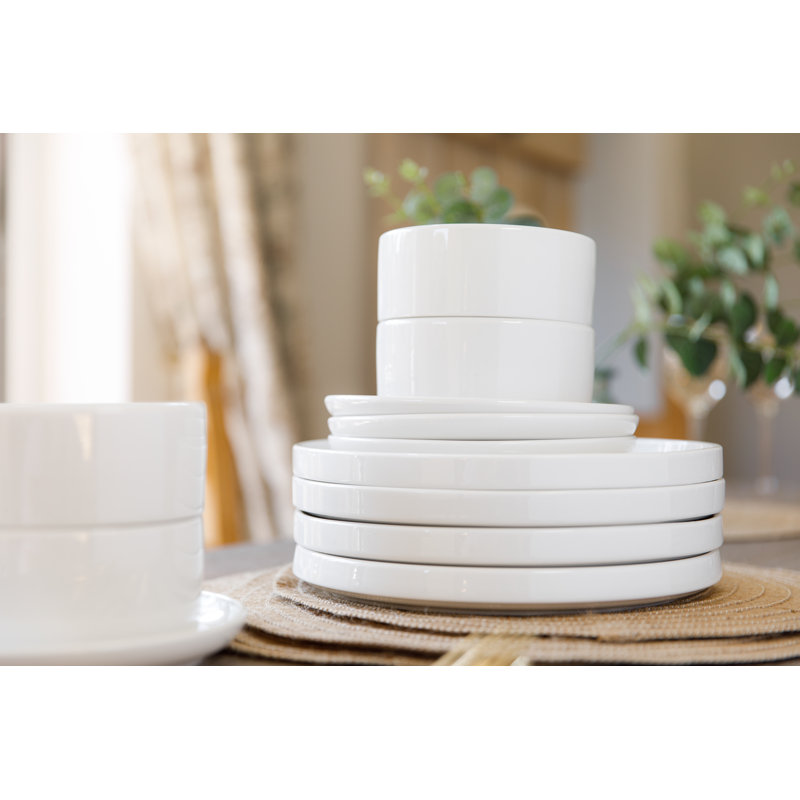 Mikasa Camberlie Porcelain 12-Piece White Dinner Set