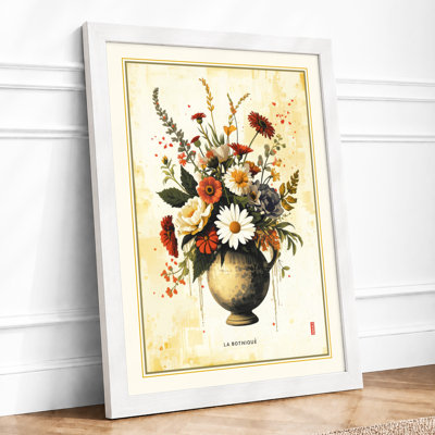 Golden Wildflower Study Botanical - Framed Print
