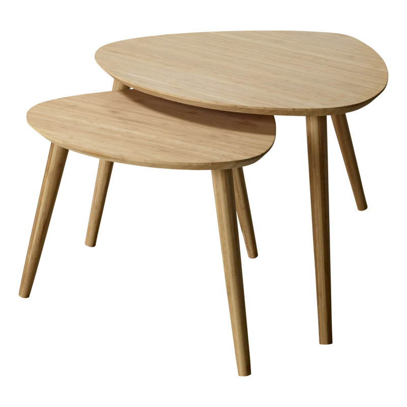 Anastacia Solid Wood Nesting Tables, Brown