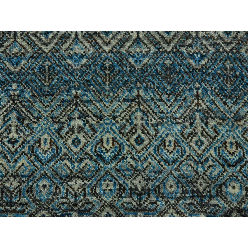 9'1"x12' Blue 100% Wool Hand Knotted Kohinoor Herrita Design Oriental Rug G79678