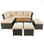 Ensemble de mobilier de patio, ensemble de conversation pour l'extérieur, table basse avec repose-pieds, table basse en bois massif