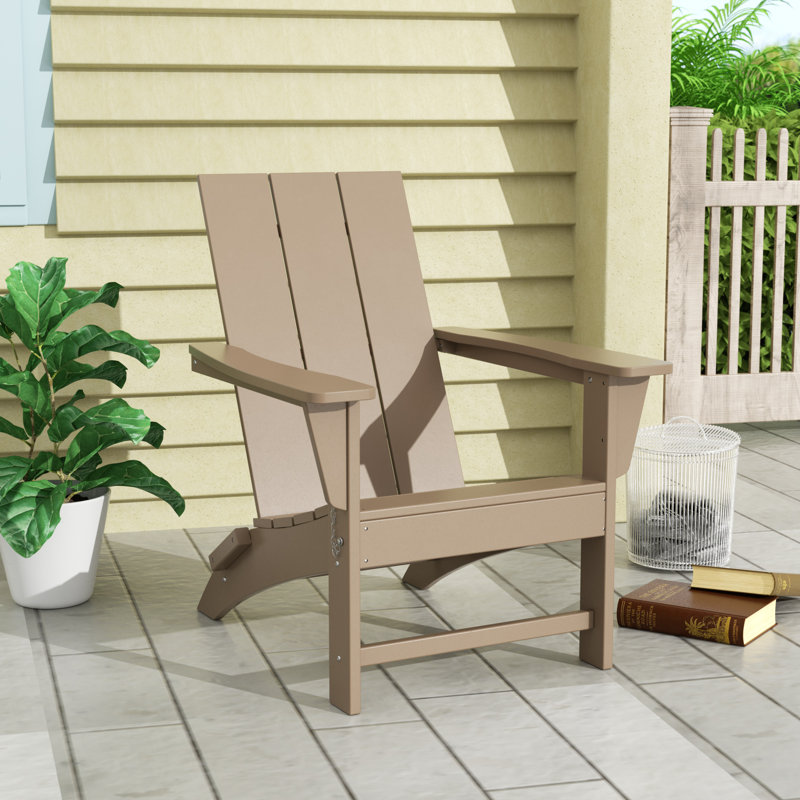 Chaise Adirondack pliante en plastique PEHD Joubert, Bois patiné