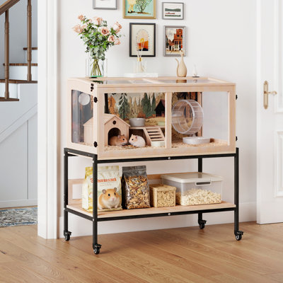 Habitat mobile 39 po en bois avec cage de rangement