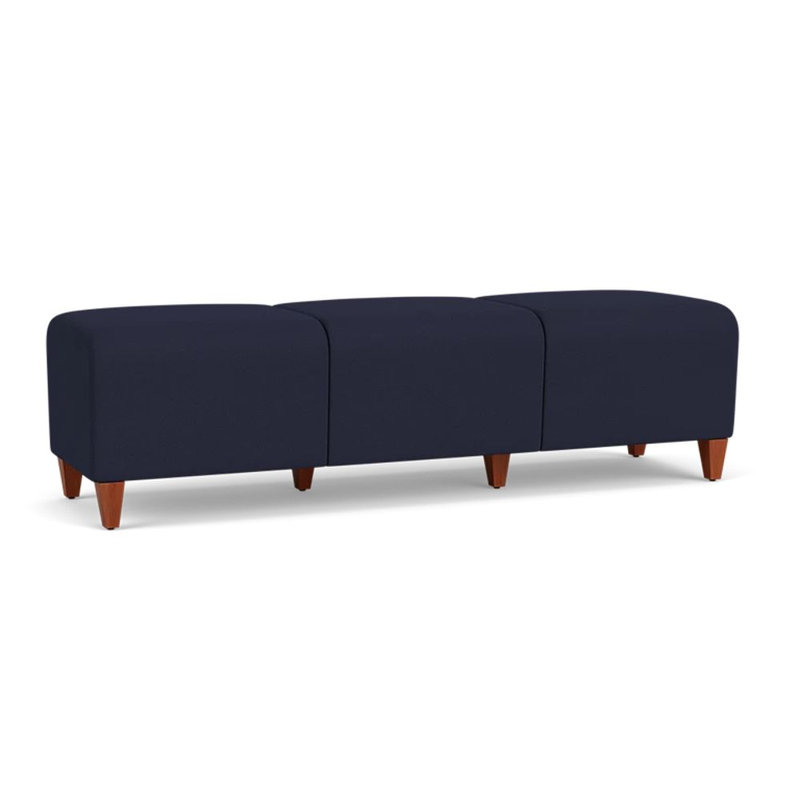 Siena Lounge Reception 3 Seat Bench, Cherry, Open House Navy