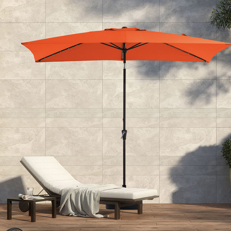 Parasol lumineux de marché rectangulaire d'extérieur 6,5 x 10 pi, Citrouille