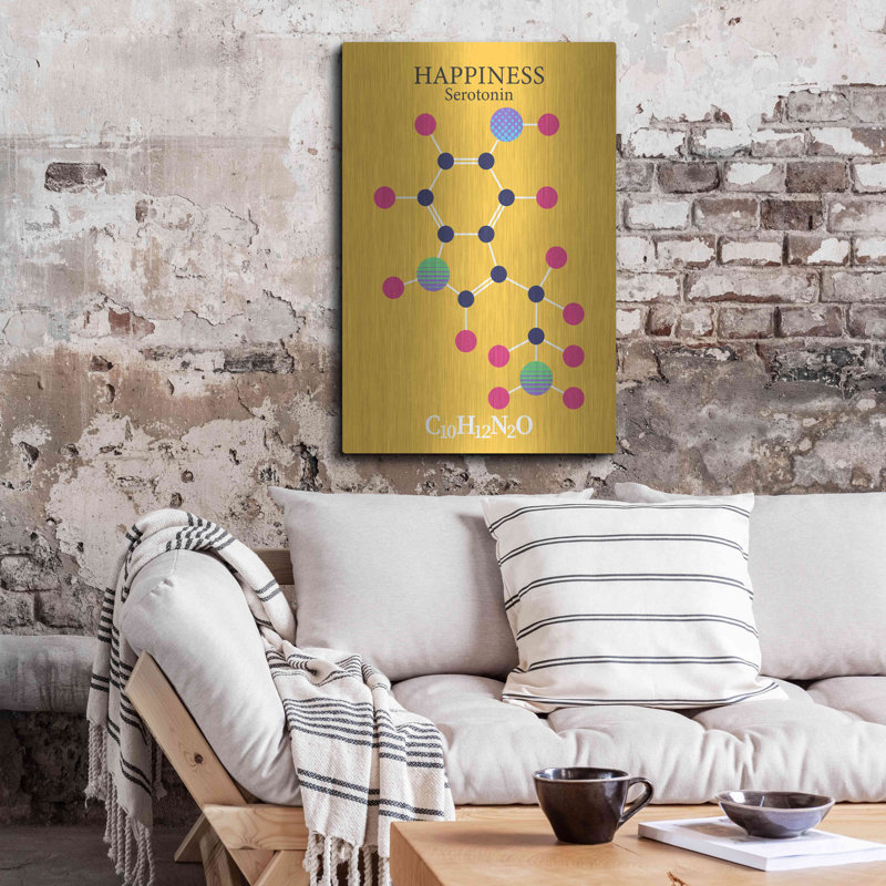 Trinx «Serotonin Molecule 2» par Luxe Portfolio, art mural en métal, H 36 po x l 24 po