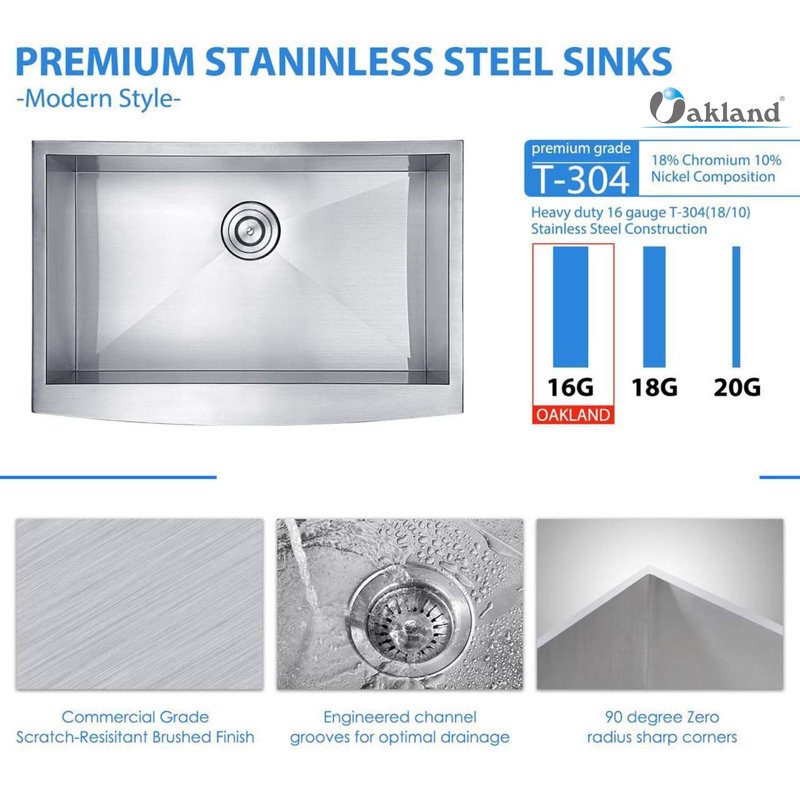 27'' L Single Bowl Stainless Steel Kitchen Sink