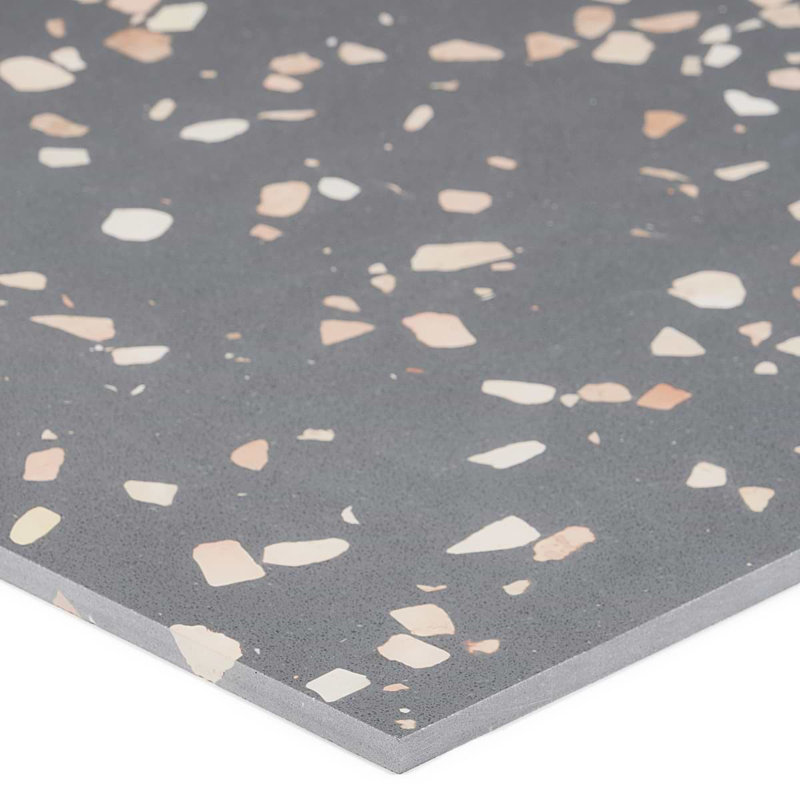 Terrazzo Italy 24x24 Honed Terrazzo Tile, Dolce Grande Gray