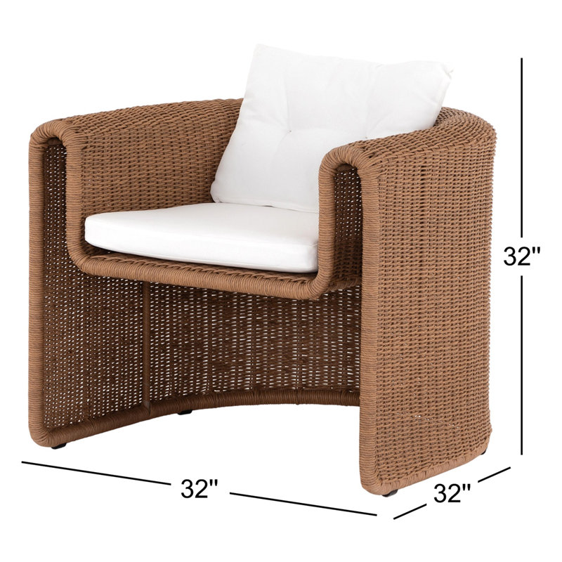 Tucson Outdoor Lounge Chair, Dark Brown