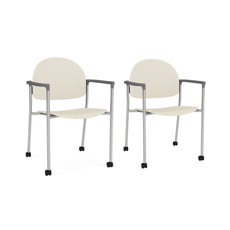 Chaise d'invité à chat avec roulettes, Argent, Poly sable beige sable
