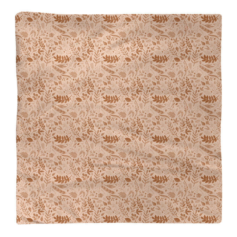 Floral Square Napkin, 22" x 22", Orange/Brown, Cotton