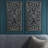 2 Wall Decor With Lotus - Blue & Grey Distressed Indoor Use Elegant Panels Antique Pattern For