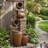 Rustic Stacked Pots Outdoor Fountain With LED Light – Stone And Jar Cascading Water Feature For Garden Or Patio