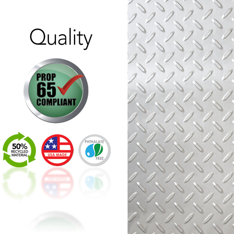 Antiochos Water Resistant Anti-Fatigue Kitchen Mat, Silver