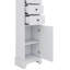 Grande armoire de rangement pour salle de bain avec 3 tiroirs et porte et tablettes réglables