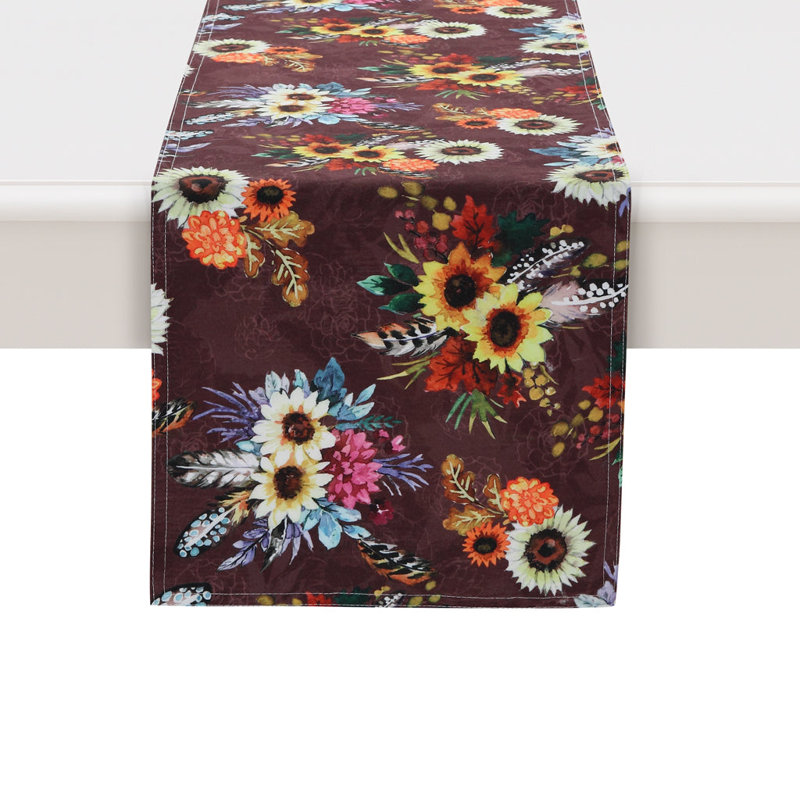 Fall Feathers Table Runner, 90" L x 13" W