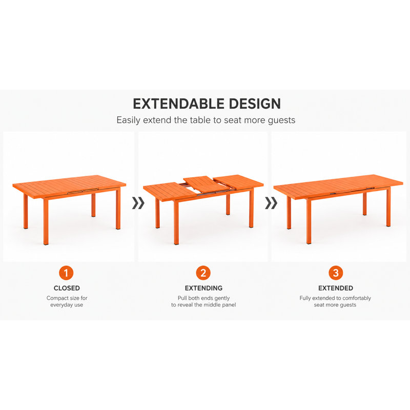 MMI Outdoor Dining Table, Orange